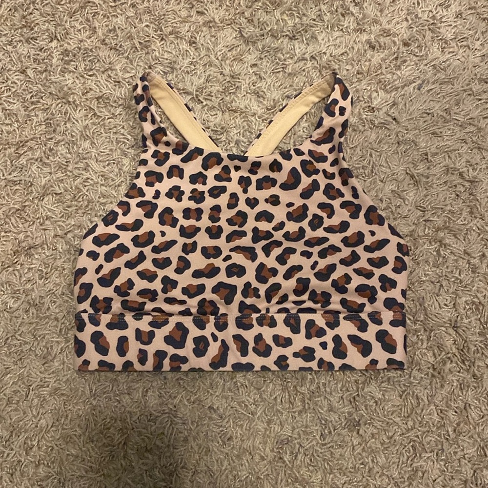 Fabletics animal print cross sports bra